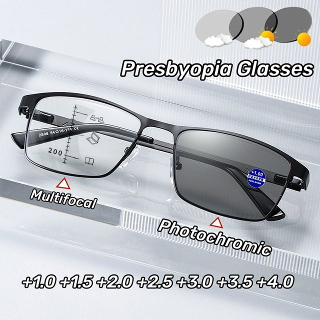 ERIKOLE Lesebrille, Metall, Vollrand, Rechteckig, Schwarz, Herren - Bild 1