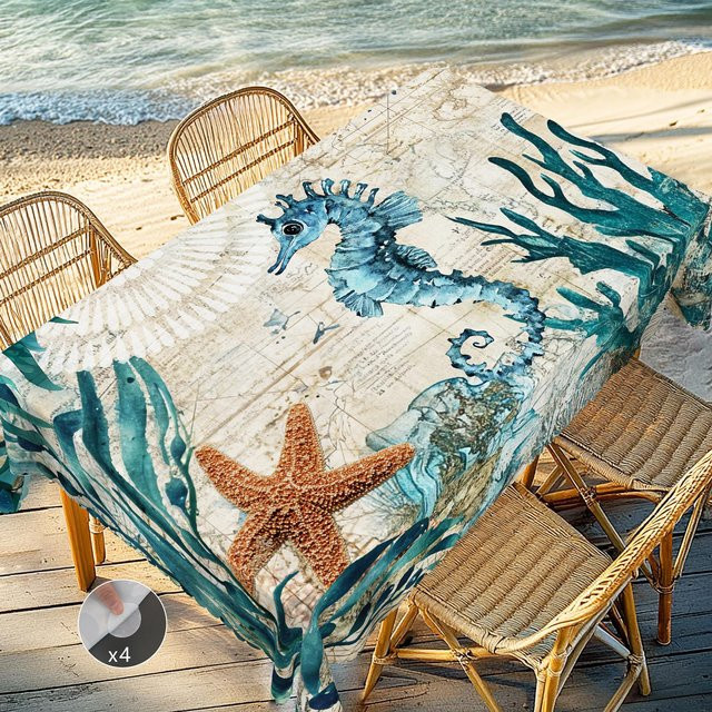 JINGYUE Pet Frühlings-Oster-Tischdecke mit Lamm- und Blumenmustern im Retro-Bauernhaus-Stil, B/B: 140 x 180 cm, Mehrfarbig - Bild 1