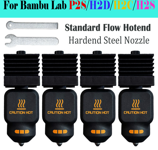 P2S Hotend-Kit für Bambu Lab A1 und A1 Mini 3D-Drucker mit abnehmbarer Düse in Schwarz - Bild 1