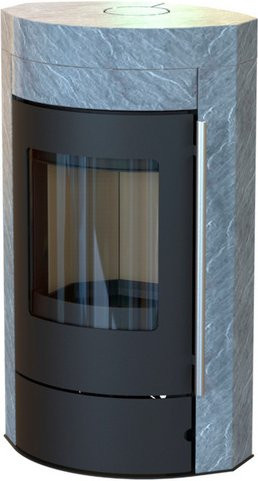 THERMIA Kaminofen Ignis in Grau aus Naturstein mit 8 kW Leistung, B/T/H: 112,8 x 61,6 x 47,8 cm - Bild 1