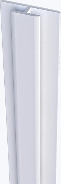 AICA H-Profil Aluminium Verbindungsprofil für 3mm Aluverbundplatten, Matt Weiß, Höhe: 210 cm - Bild 1