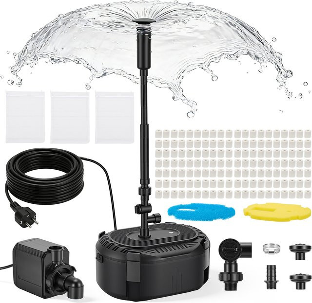 Rbefeuly UV-Kleinstwasserpumpe in Schwarz mit LED-Beleuchtung und Filtration für Landschaftsgestaltung und Brunnen - Bild 1