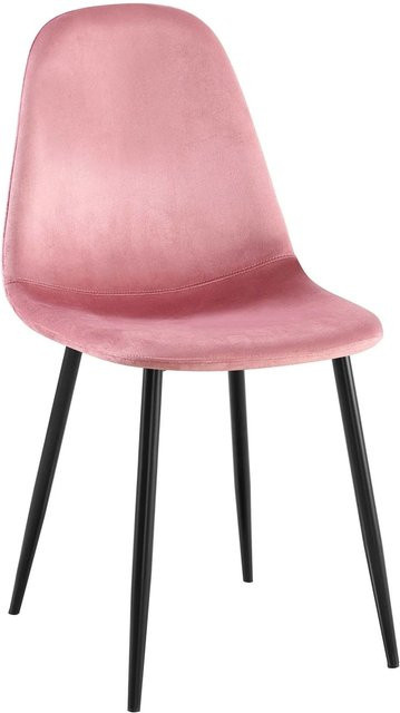DELUKE Esszimmerstuhl LISEN aus Samt in Pink, B/T/H: 44 x 51 x 88 cm - Bild 1