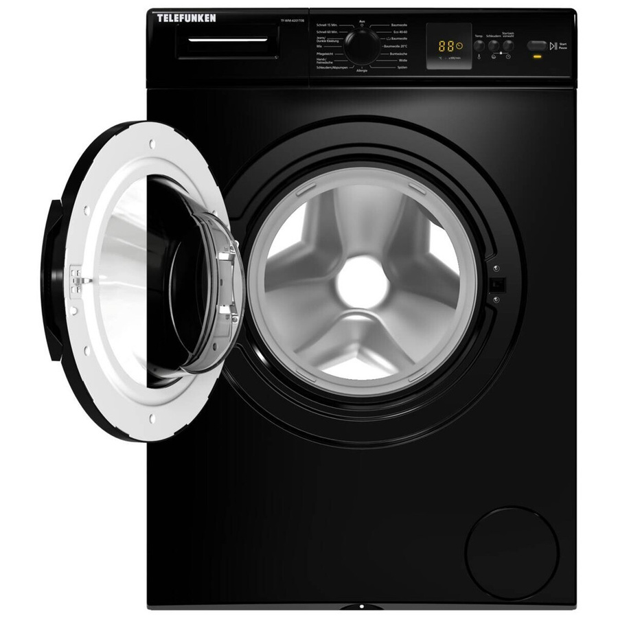 Telefunken Waschmaschine TF-WM-4201T0B in Schwarz mit 5 kg Waschkapazität, B/H/T: 60 x 85 x 50 cm - Bild 2