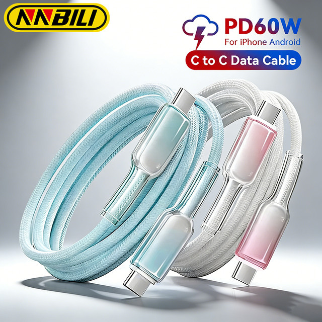 NNBILI USB-C zu USB-C Schnellladekabel PD 65W in Pink - Bild 1