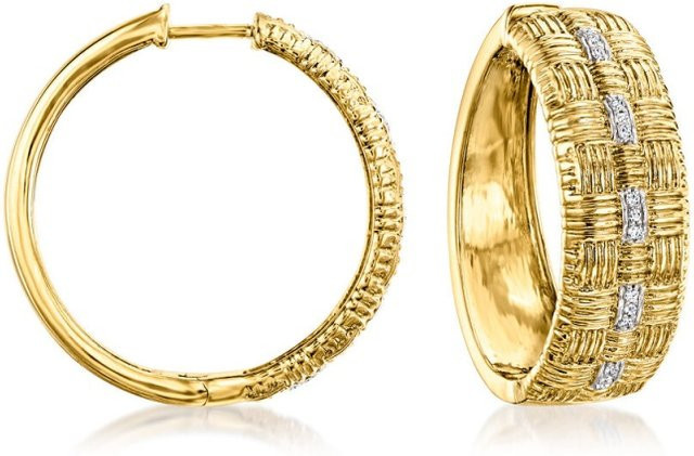 YoYo Creolen, Gold, Zirkonia, Damen - Bild 1