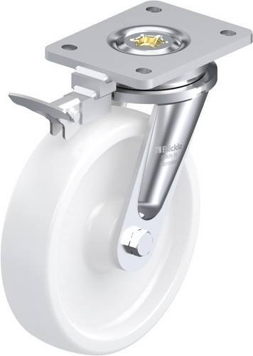Blickle Lenkrolle LO-SPO 201G-RI4 mit Feststeller, Farbe: Weiß, Rad-Durchmesser: 20 cm, Tragfähigkeit: 1000 kg - Bild 1