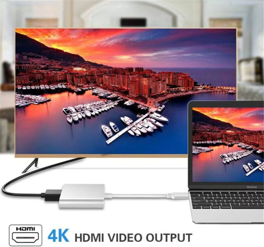 3 in 1 USB-C Hub Docking Station mit HDMI und USB 3.0 in Silber für Macbook und Laptop - Bild 3