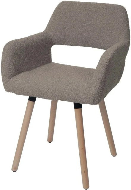 Esszimmerstuhl MCW A50 II aus Buchenholz mit Bouclé-Stoffbezug in Beige - Bild 2