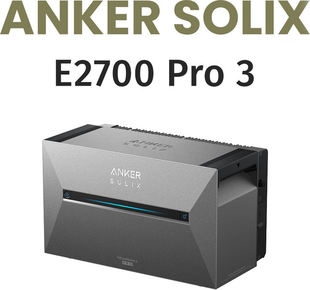 Anker SOLIX Solarbank 3 E2700 PRO Speicher für Balkonkraftwerke, Grau, 2,68 kWh - Bild 1