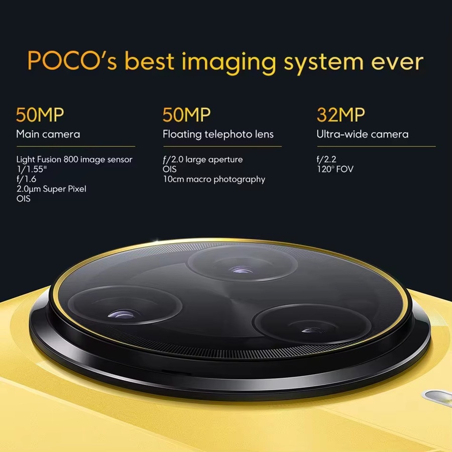 POCO F7 Ultra Smartphone mit Snapdragon 8 Elite, 6,67 Zoll AMOLED-Display, 50MP Triple-Kamera und 5300mAh Akku, Farbe: Gelb - Bild 4