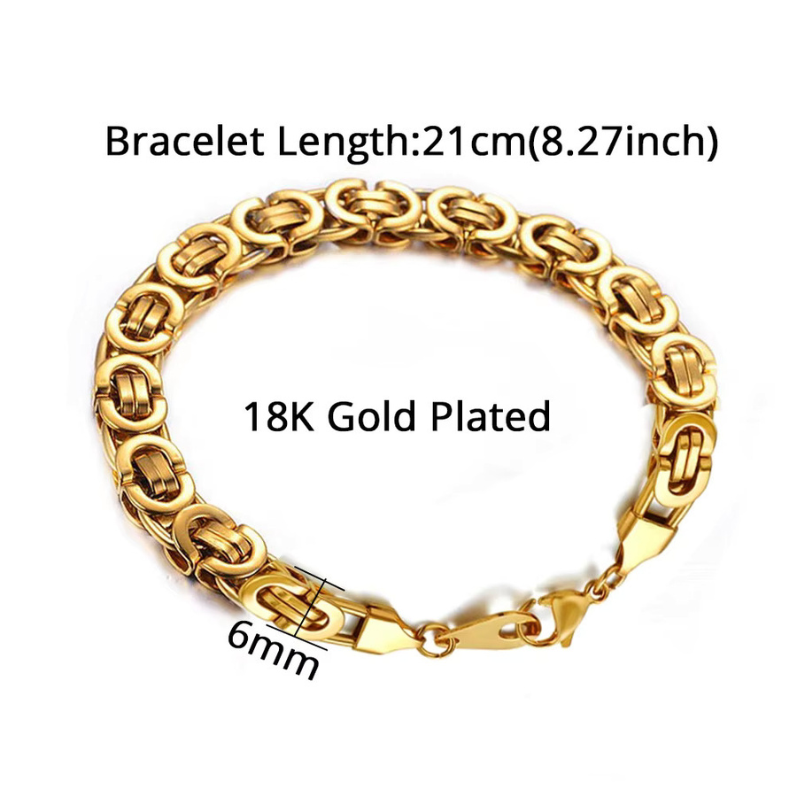 MAGIC ZONE Armband, 316L Edelstahl, 6mm, Gold Silber Farbe, Unisex - Bild 2