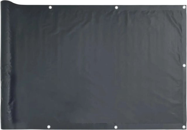 vidaXL Balkon Sichtschutz aus PU-beschichtetem Oxfordgewebe, Anthrazit, Breite: 90 cm, Länge: 600 cm - Bild 1