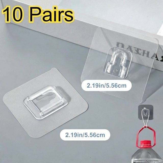 Quadratische Ersatz-Klebepads aus Kunststoff für wandmontierte Organizer und Halterungen in Transparent - Bild 1
