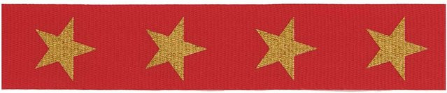 Rico Design Paper Poetry Taftband Sterne in Rot Gold, Breite: 16 mm, Länge: 3 m - Bild 1