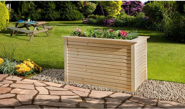 WEKA Profi Holz-Hochbeet WekaLine 669 aus Fichtenholz in Beige, H x B x T: 81 x 131 x 91 cm - Bild 1