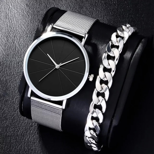 Armbanduhr Quarz, Edelstahl, Silber, Herren - Bild 1