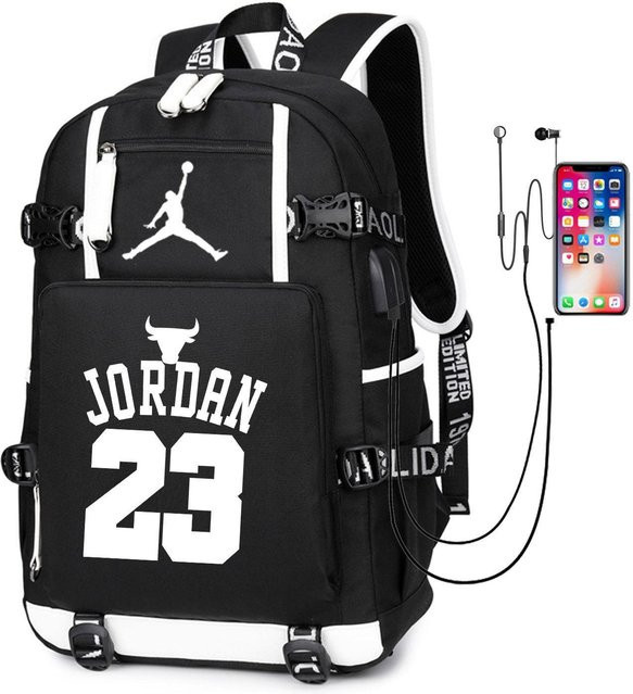 3-teiliges Schulrucksack-Set in Schwarz aus Oxford-Stoff mit großem Fassungsvermögen von 36-55L inklusive Schultergurt und Federmäppchen - Bild 1