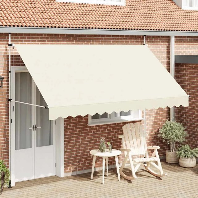 Furnicato Einziehbare Markise Handbetrieben Cremeweiß Breite: 350 cm - Bild 1