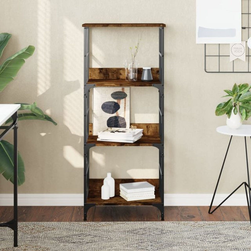 Bücherregal Vidaxl aus Holzwerkstoff in Räuchereiche, B/T/H: 50 x 33 x 117,5 cm - Bild 1