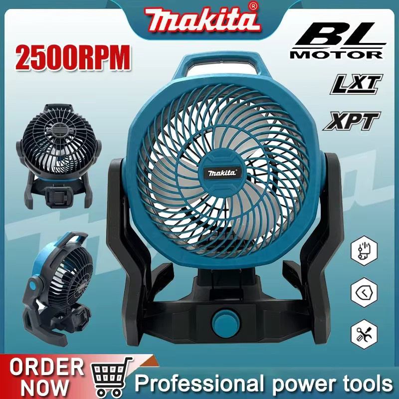 Makita Akku-Tischventilator in Blau, tragbarer Campingventilator mit 3 Geschwindigkeitsstufen und verstellbarem Kopf - Bild 6