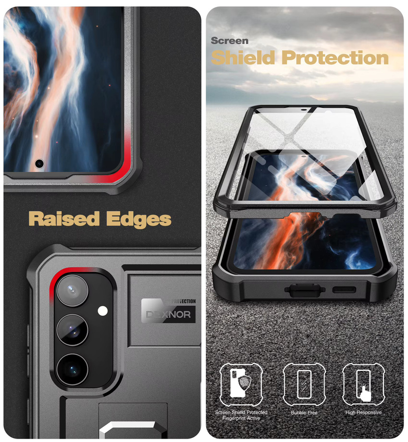 Samsung Galaxy S23 FE Schutzhülle mit integriertem Displayschutz und Militär-Panzerung in Schwarz - Bild 4