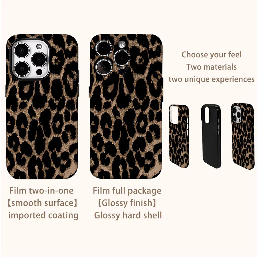 Potdemiel Handyhülle Klassische Leopard mit doppelschichtiger Rückseite für iPhone 16 15 14 13 12 11 X XS XR XS Max 7 8 Pro Max Plus in Multicolour - Bild 3