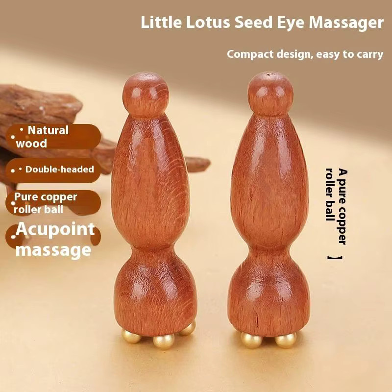 Lotus-Samenkapsel Gua Sha Massage-Tool aus Messing & Rosenholz, Unisex - Bild 2