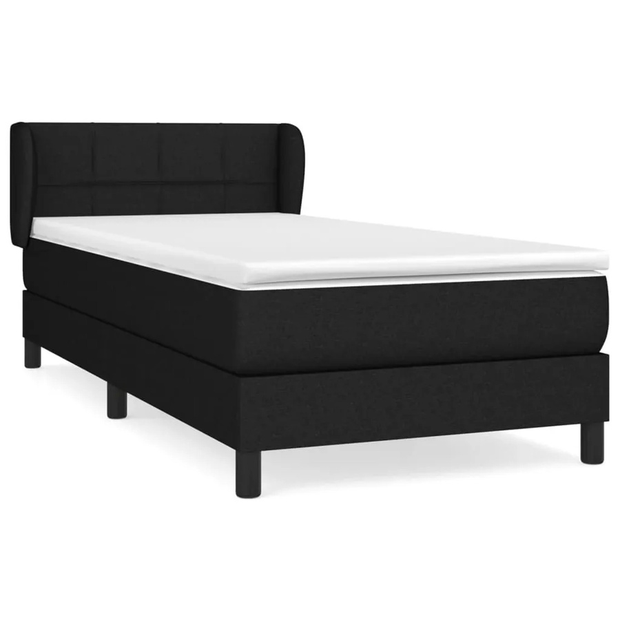 vidaXL Boxspringbett Hybrid mit Matratze und Taschenfederkern, Schwarz, B/T: 100 x 200 cm - Bild 2