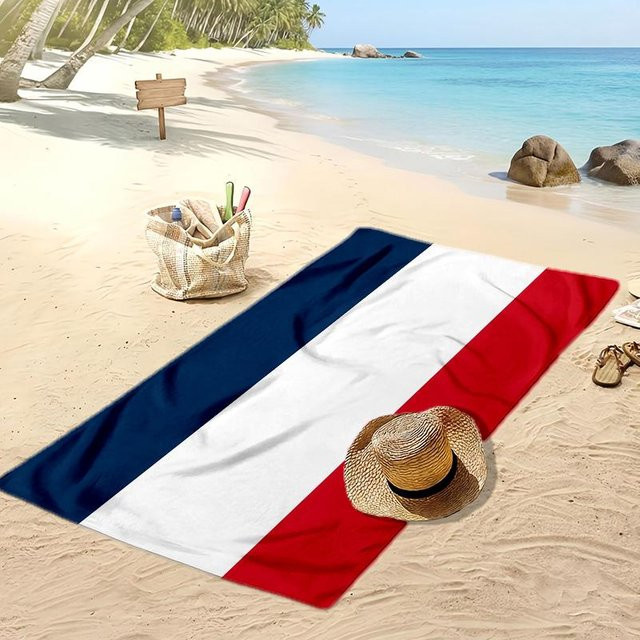 WildHue A Strandtuch Französische Nationalmannschaft, blau, schnelltrocknend und weich, B/B: 80 x 160 cm - Bild 1