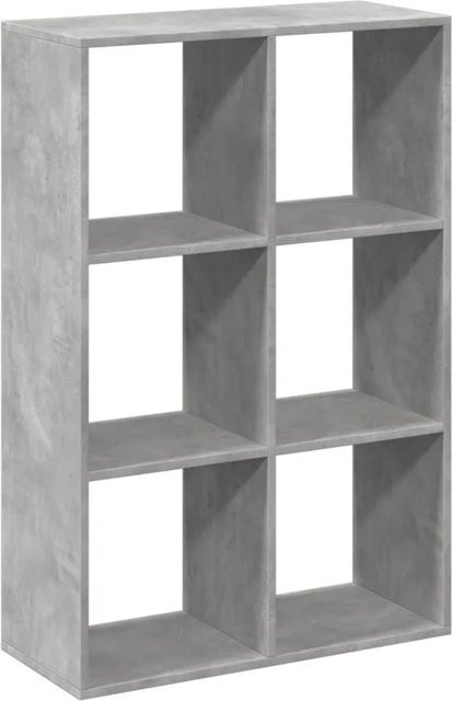 vidaXL Raumteiler-Bücherregal in Betongrau aus Holzwerkstoff, B/T/H: 69,5 x 29,0 x 103,5 cm - Bild 1
