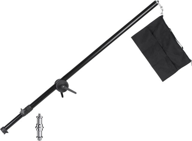 Walimex Pro Galgenstativ mit Gewicht als Teleskopsarm Lichtstativ, Schwarz, Höhe: 120-220 cm - Bild 1