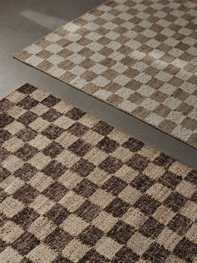 Ferm Living Check Wool Jute Teppich in Beige mit Karomuster - Bild 3