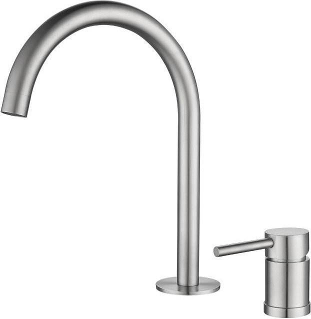 Waschtischarmatur für das Badezimmer aus 304 Edelstahl als Heiß- und Kaltmischwasser-Armatur für die Deckmontage in Nickel, Schwarz oder Grau - Bild 1