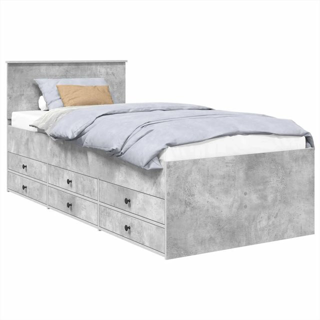 vidaXL Tagesbett in Beton-Optik in Grau und Schwarz mit Schubladen aus Holzwerkstoff, B/T: 190 x 75 cm - Bild 1