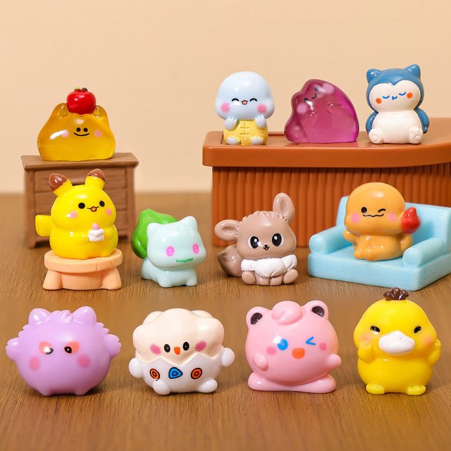 Bandai Pokémon Pikachu Charmander Bulbasaur Anime-Figuren, 6-teiliges Set - Bild 1