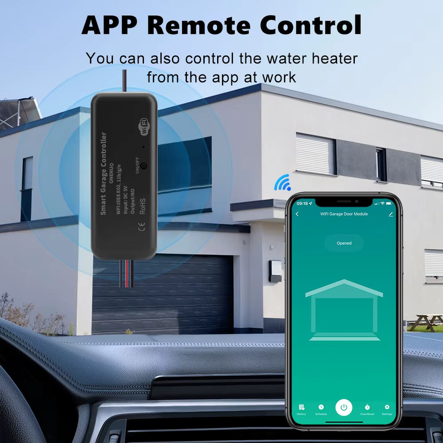 Onenuo Tuya WiFi Smart Garagentor Öffner Controller mit Alexa und Google Home Unterstützung, Smart Life kompatibel, Farben: Weiß oder Schwarz - Bild 2