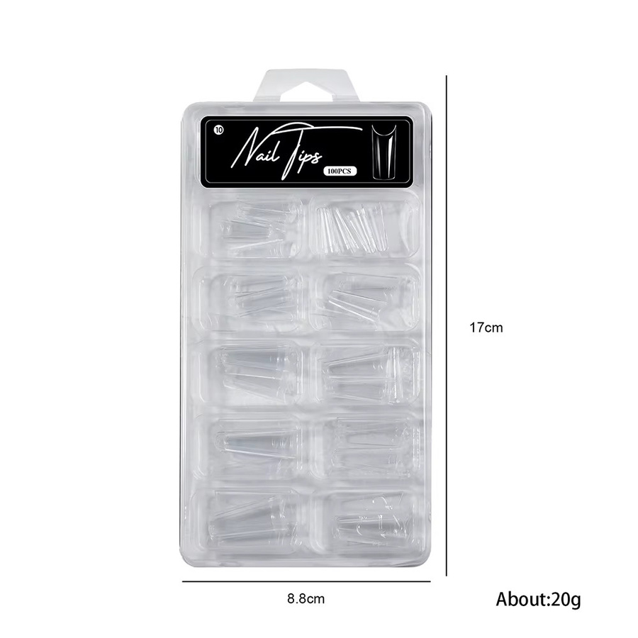 zengtaolke Künstliche Nagelspitzen, Coffin- und Ballerina-Form, transparent, 100 Stück - Bild 3