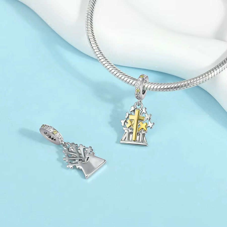 Faith & Love Kreuz mit Rosenanhänger, Unisex - Bild 1