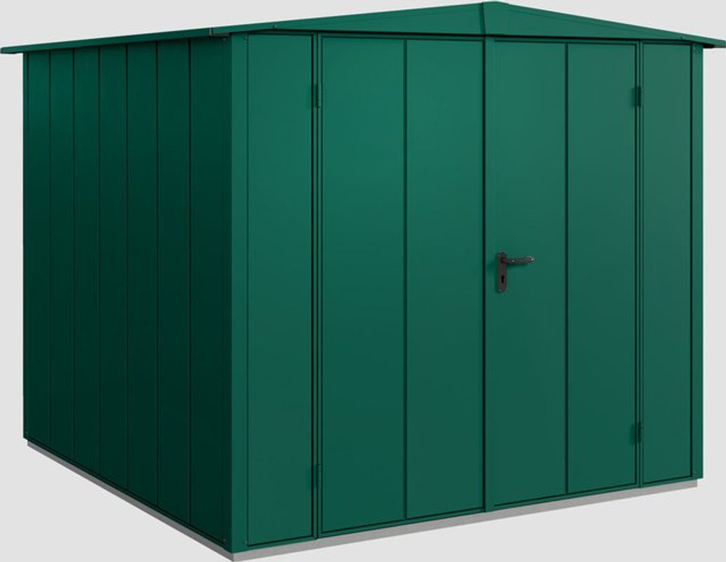 Ecostar Gerätehaus Elegant-S aus Metall in Grün mit Doppeldoor und Giebeldach, B/H/T: 238 x 216 x 238 cm - Bild 2