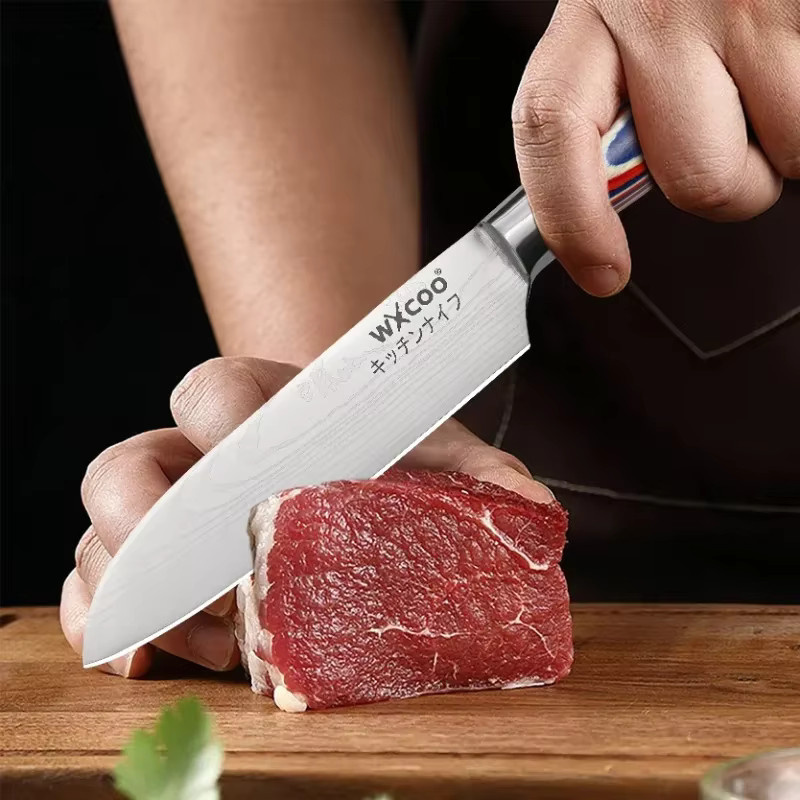 WXCOO Damaskus Küchenmesser Cleaver zum Schneiden von Brot, Fleisch und Fisch - Bild 2