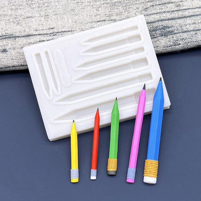 Silikonform Bleistift für Schokolade und Fondant zur Dekoration von Cupcakes und Kuchen von fengying in Grau und Weiß - Bild 1