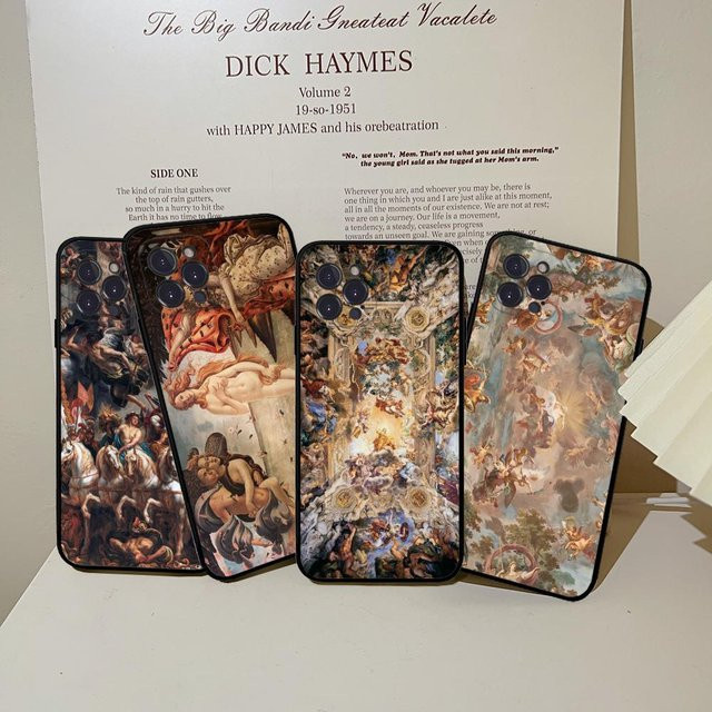 Handyhülle mit Renaissance Kunstmalerei für iPhone 15 14 13 12 11 Pro Max Mini XS XR 7 8 Plus in Multicolour - Bild 1
