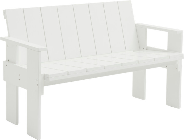 HAY Crate Dining Bench aus lackiertem Kiefernholz in Weiß - Bild 1
