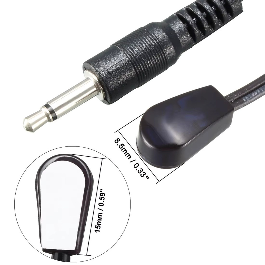 Uxcell IR-Infrarot-Emitter-Verlängerungskabel Set mit 2 Stück, 45 Grad Emissionswinkel, 3,5 mm Klinkenstecker, Farbe: Rot/Schwarz, Länge: 1,5 m - Bild 3