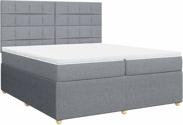 vidaXL Hybrid-Boxspringbett mit Matratze und Taschenfederkern in Hellgrau, B/T: 200 x 200 cm - Bild 1