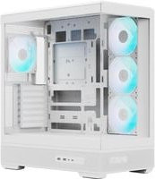 AeroCool P500B DIGI White ARGB Midi-Tower Gehäuse in Weiß mit Tempered Glass und Dot-Pixel Display - Bild 1