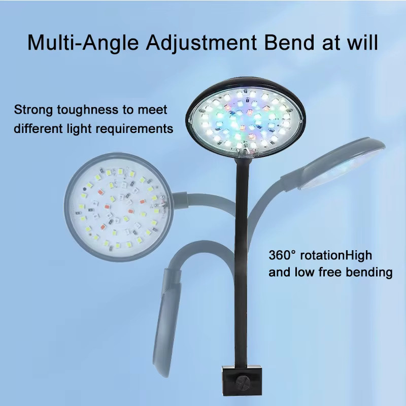 TUNFAN USB Aquarium LED Lampe mit Clip-Halterung, dimmbar, Vollspektrum RGB Licht in Schwarz - Bild 3