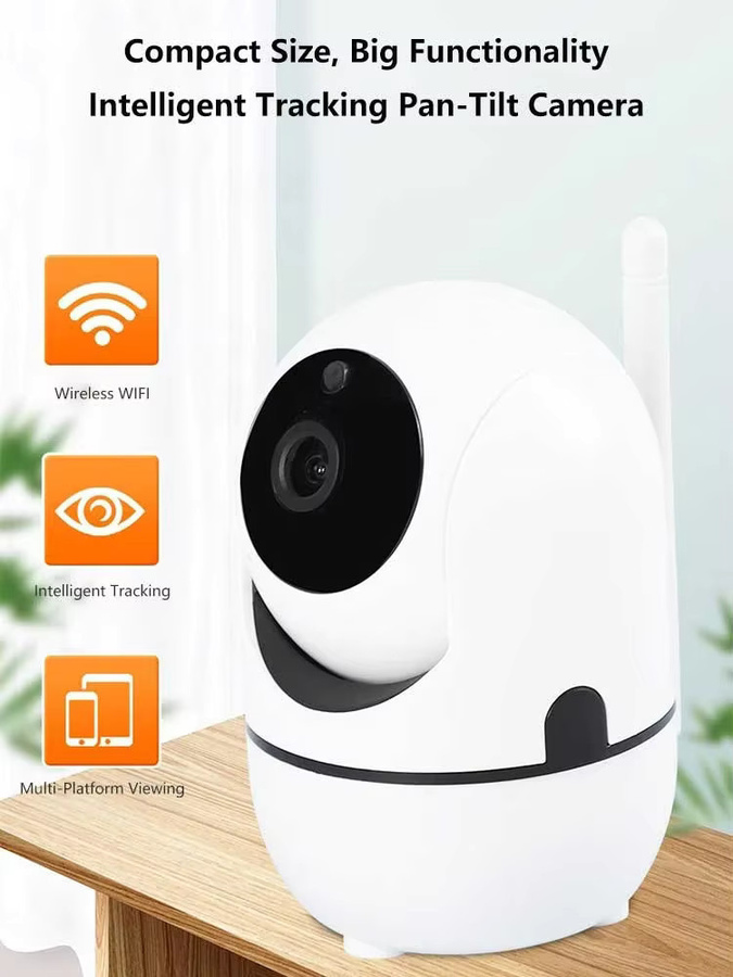 Lenovo Smart Home Mini-Kamera mit Auto-Tracking, 1080P WLAN IP-Kamera, Nachtsicht, kabellose Netzwerk-CCTV-Videokamera für Babyüberwachung und Sicherheit, Weiß - Bild 5