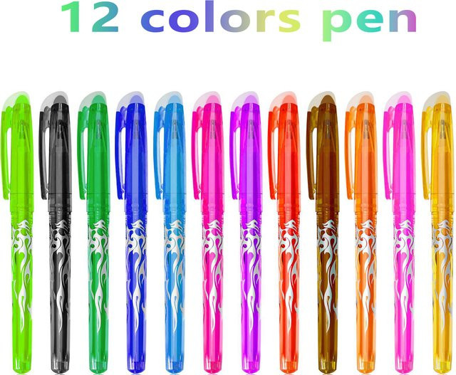 Hopk Mehrfarbiger löschbarer Gelstift mit 0,7 mm Spitze in Blau und Schwarz für Schule und Büro - Bild 1